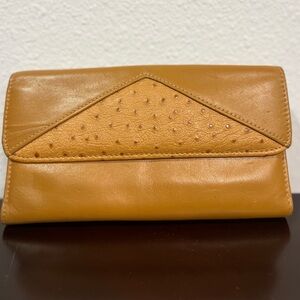 Vintage Buxton Leather Wallet 90s Checkbook Kiss Lock